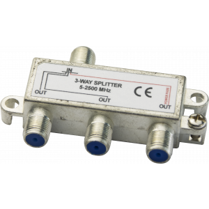 Antenna TV-splitter F-connector ClassA 1-in/3-out 103563