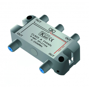 Antenna TV-splitter F-connector ClassA 1-in/4-out 103564