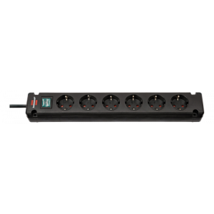 Bremounta Extension Socket 6-way black 3m H05VV-F 3G1.5 1150650316