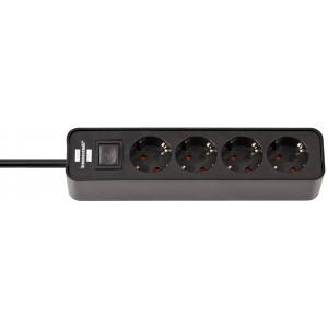 Ecolor Extension Lead 4-way black 1.5m H05VV-F 3G1.5 1153240000
