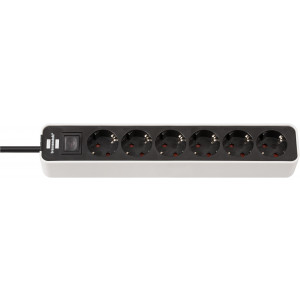 Ecolor Extension Lead 6-way white/black 1.5m H05VV-F 3G1.5 1153260020
