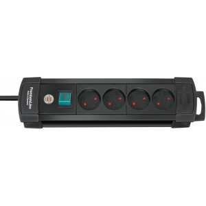 4-way Extension Socket, 2m, Black 1155005014