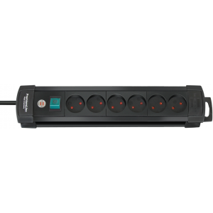6 way Extension Socket, 3m, Black 1155005016