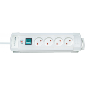 4 way Extension Socket, 2m, White 1155225014