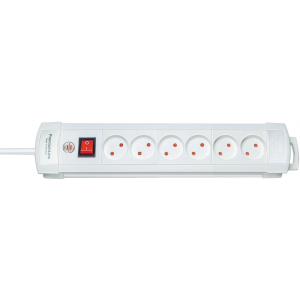 6 way Extension Socket, 3m, White 1155225016
