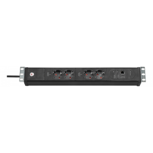 Premium-Web-Line V3 Internet Extension Socket 19" 4-vägs svart 3m H05VV-F3G1,5, svart 1156057984