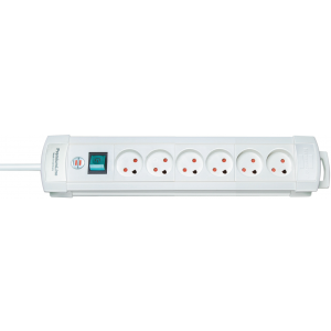 6 way Extension Socket, Earthed, 3m, White 1156225016