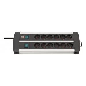 Premium-Alu-Line Technics extension socket 12-way Duo black 1391000912