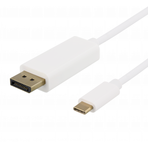 USB-C - DisplayPort cable, 4K UHD, gold plated, 2m, white 140016