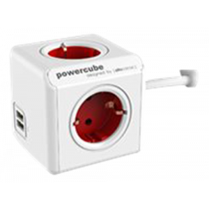 Power distribution unit, AC 250 V, output connectors: 6 (USB, Power), 1.5 m, Boston red 1402RD/DEEUPC