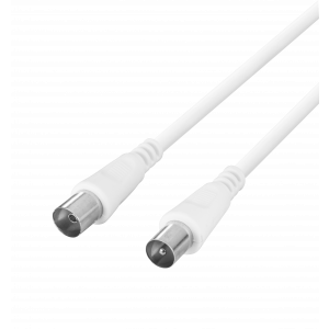 Antenna cable, 75 Ohm nickel-plated connectors, 1m