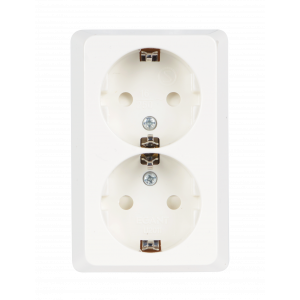 Double power outlet w/Earth, on wall 1500164 - U2011P AW