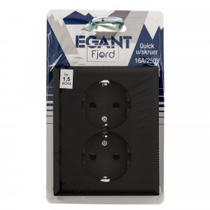 Double socket flush Grounded, low 1500927