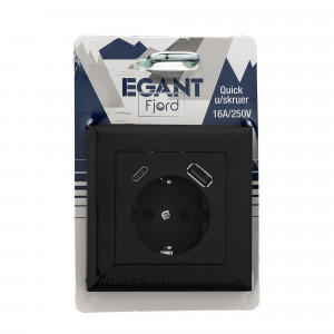 Single socket flush with USB A+C, Grounded 1500929