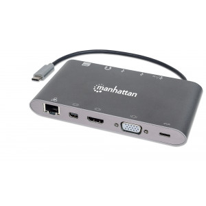 MH Docking, Converter, USB Type-C-Docking/ Mini-DP/HDMI/VGA/USB3.0, Black, Retail Box 152808