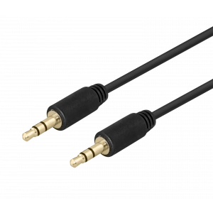 Audio cable, 3.5mm, gold-plated, 1m, black 180007