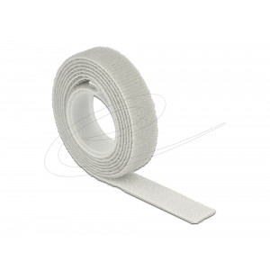 Hook-and-loop tape on roll L 1 m x W 13 mm grey 18274
