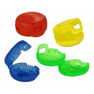 Cable marker clips, 4-pack, blue/yellow/red/green, 3.5mm cables 18292