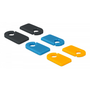 Cable marker clips, 6-pack, black/blue/orange, 3.5mm cables 18293