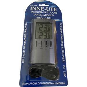 Inne ute termometer alu front 183
