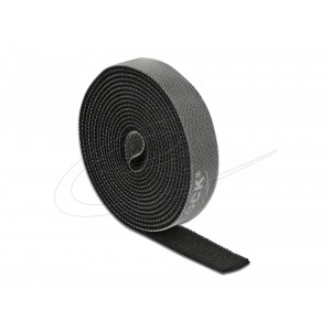 Hook-and-loop tape on roll L 2 m x W 15 mm black 18383