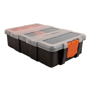 Sorting box with 11 compartments 220 x 155 x 60 mm orange / black 18419