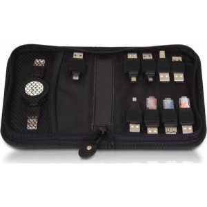 Kabelväska med utdragbar USB-kabel och adaptrar, USB, Firewire 18612