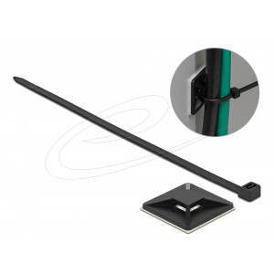 Cable Tie Mount 40 x 40mm with Cable Tie L 250 x W 7.2mm BLK 18675