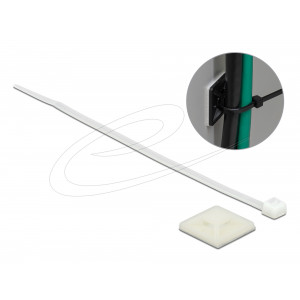 Cable Tie Mount 25 x 25mm with Cable Tie L 150 x W 3.6mm WHT 18677