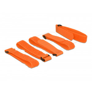 Hook-and-loop fasteners L 300 mm x W 20 mm orange 5 pcs 18707