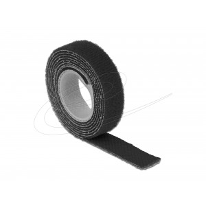 Hook-and-loop tape on roll L 1 m x W 13 mm black 18709