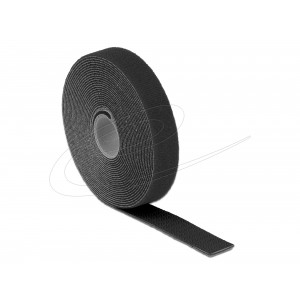 Hook-and-loop tape on roll L 5 m x W 20 mm black 18715