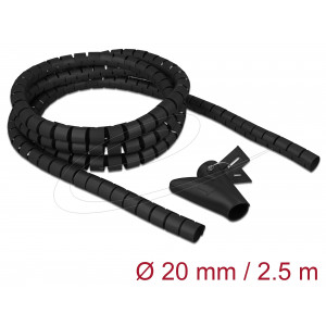 Spiral Hose with Pull-in Tool 2.5 m x 20 mm black 18836