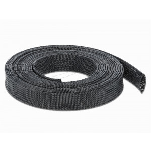Braided Sleeve stretchable 5 m x 19 mm black 18850