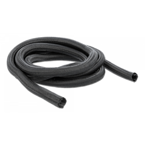 Flätat kabelhölje, självstängande, 5 m x 19 mm, svart 18919