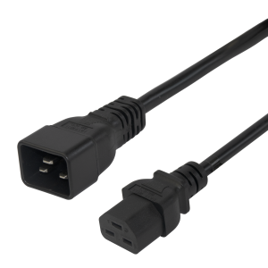Strömkabel IEC C20 - IEC C21 högtemperaturkabel, svart, 2m 1902011