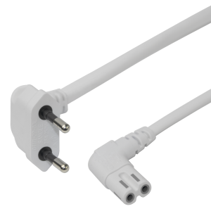 Power cord CEE 7/16 - C7 angled, 1,5m, white 1902295