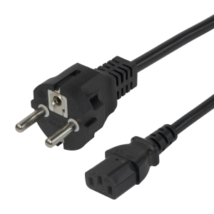 Power cord CEE 7/7 - C13, 3,0m, black 1902304