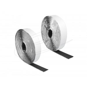 Hook-and-loop tape self-adhesive L 10 m x W 25 mm black 19081