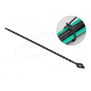 Beaded Cable Tie reusable L 200 x W 2.4 mm black 100 pieces 19569