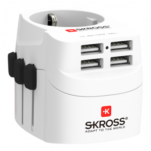 PRO Light USB (4xA), 3-pole travel adapter with 4x USB-A ports 1.302461