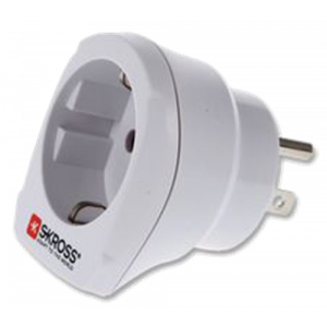 Europe to USA Grounded Travel Adapter, 15A, 110-125V, white 1.500203-E