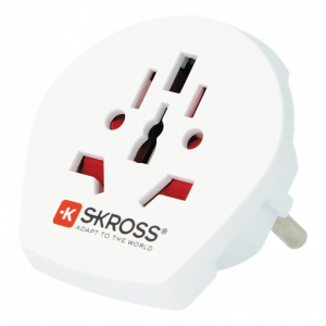 Europe to UK earthed travel adapter, 15A, 110-125V, white 1.500230-E