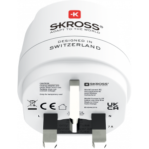 The UK standard socket is used in more than 50 countries around the world. Our SKROSS® Country Adapter Europe to UK provides a reliable and easy connection for devices with a Schuko or Euro plug, safely enabling the use of power hungry devices such as lap