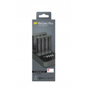 Batteriladdare + 8st 2000mAh AA + Dockning - GP
