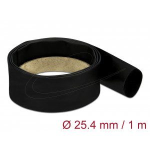 Heat Shrink Tube 1 m x 25.4 mm Shrinkage Ratio 4:1 black 20663