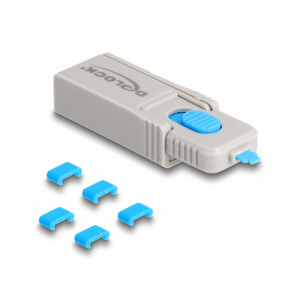 USB Type-C™ Port Blocker Set for USB Type-C™ female ports 5 pieces + lock tool 20926