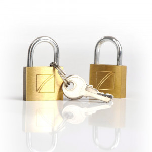 2 x Security suitcase Padlock, 20mm - solid brass 21