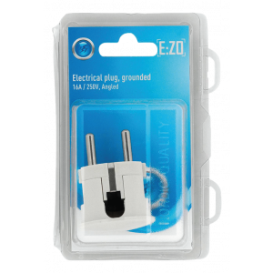Plug angled earthed, white 222304