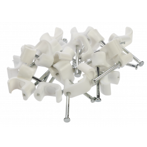 Kabelklipps platt 6x10mm, Vit, 25 st. 222796